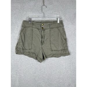 Abercrombie & Fitch Womens Green Lyocell High-Waisted Shorts‎ Size L